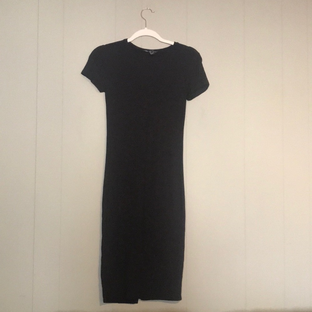 (SOLD) Forever 21 Black Bodycon T-Shirt Dress Small - Picture 3 of 7